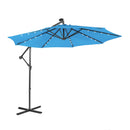 10 Feet Patio Solar Powered Cantilever Umbrella with Tilting System