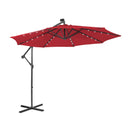 10 Feet Patio Solar Powered Cantilever Umbrella with Tilting System