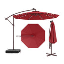 10 Ft Patio Umbrella Offset Cantilever Umbrella with 40 Solar Powered Lights