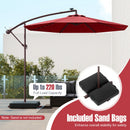 10 Ft Patio Umbrella Offset Cantilever Umbrella with 40 Solar Powered Lights