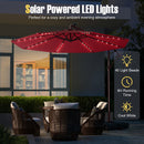 10 Ft Patio Umbrella Offset Cantilever Umbrella with 40 Solar Powered Lights