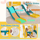 10-in-1 Toddler Slide and Swing Set with Double Slides and Tunnel