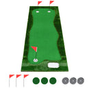 Golf Putting Green Mat 10x3.5ft with 3 Holes and Flags