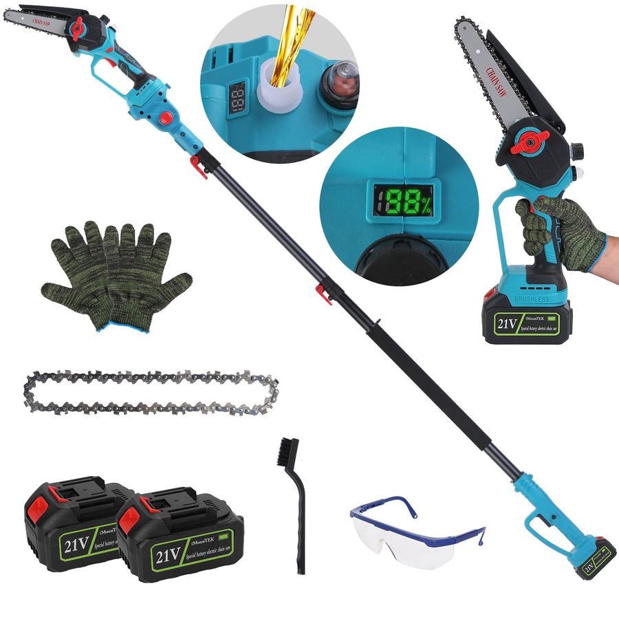 2-in-1 Cordless Pole & Mini Chainsaw, 21V 6
