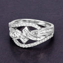 0.72 Carat Genuine White Diamond 14K White Gold Ring (E-F-G Color, VS-SI Clarity)