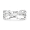 0.46 Carat Genuine White Diamond 14K White Gold Ring (F-G Color, SI Clarity)