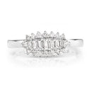 0.37 Carat Genuine White Diamond 14K White Gold Ring (E-F Color, VS-SI Clarity)