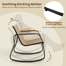 3 Piece Rocking Bistro Chairs and Side Table Set with Storage Bag-Brown
