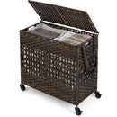 2-Section Laundry Hamper with Removable Bags, 110L