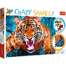 Crazy Shape 600 Piece Jigsaw Puzzles, Facing a Tiger, Animal Puzzle with Tiger, Adult Puzzles, Trefl 11110