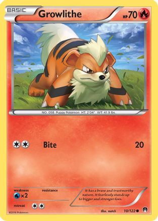 Growlithe 010/122 - XY  BREAKpoint Reverse Holofoil