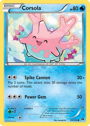 Corsola 029/122 - XY  BREAKpoint Reverse Holofoil