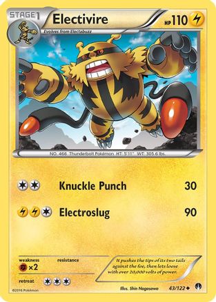Electivire 043/122 - XY  BREAKpoint Reverse Holofoil