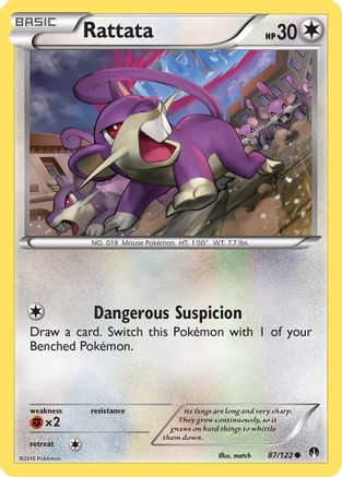 Rattata 087/122 - XY  BREAKpoint Reverse Holofoil
