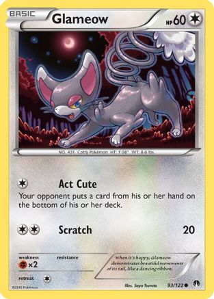Glameow 093/122 - XY  BREAKpoint Reverse Holofoil
