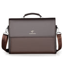 Men's Horizontal Leather Portable Briefcase