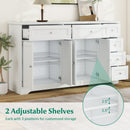Buffet Sideboard 59" Modern Coffee Bar Station Console Table-White