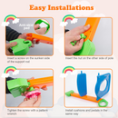 Potty Training Toilet Seat w/ Steps Stool Ladder For Children Baby Foldable Splash Guard Toilet Trainer Chair Anti-slip Feet Pedal Handle 132LBS Max L