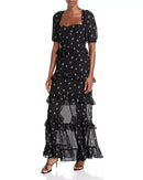 Wayf Bustier Tiered Maxi Dress, Size Small
