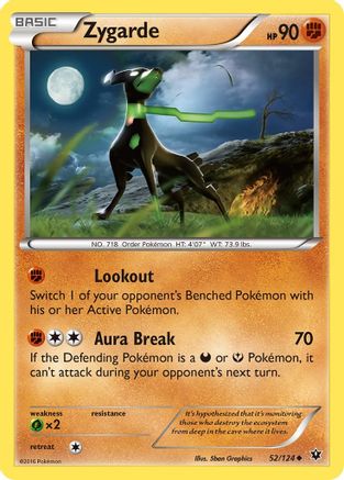 Zygarde 052/124 - XY  Fates Collide Reverse Holofoil