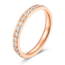 Diamond Titanium Steel Stackable Women's Ring