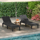 Outdoor PP Chaise Lounge Chairs Set of 2 with 4-Position Adjustable Backrests