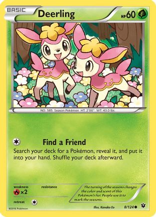 Deerling 008/124 - XY  Fates Collide Reverse Holofoil
