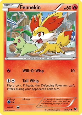 Fennekin 010/124 - XY  Fates Collide Reverse Holofoil