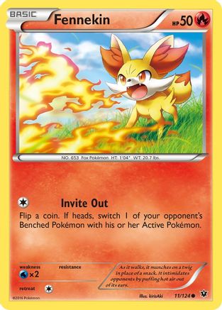 Fennekin 011/124 - XY  Fates Collide Reverse Holofoil