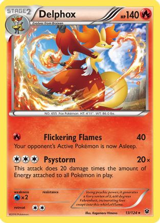 Delphox 013/124 - XY  Fates Collide Reverse Holofoil