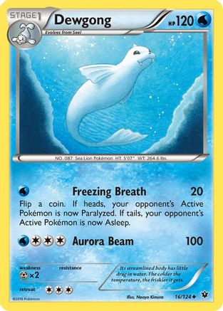 Dewgong 016/124 - XY  Fates Collide Reverse Holofoil