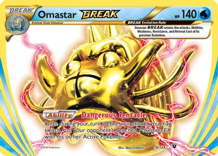 Omastar BREAK 019/124 - XY  Fates Collide Holofoil