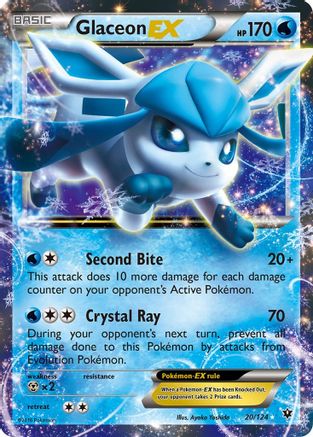Glaceon EX 020/124 - XY  Fates Collide Holofoil