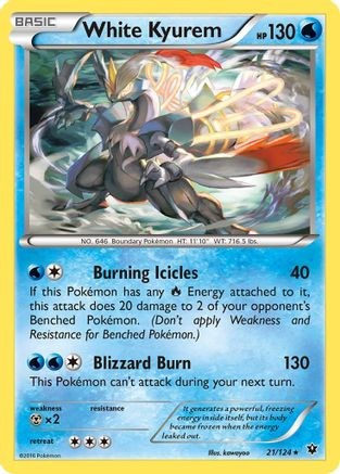 White Kyurem 021/124 - XY  Fates Collide Reverse Holofoil