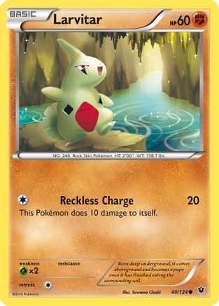 Larvitar 040/124 - XY  Fates Collide Reverse Holofoil