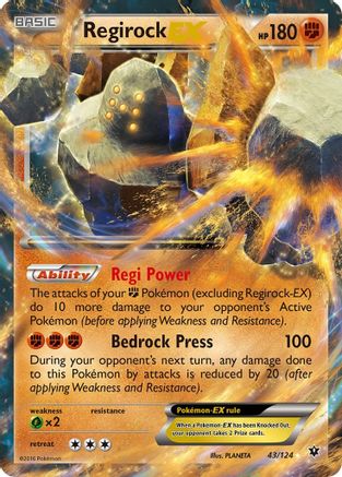 Regirock EX 043/124 - XY  Fates Collide Holofoil