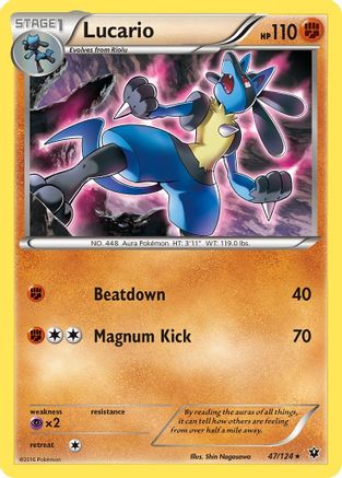 Lucario 047/124 - XY  Fates Collide Reverse Holofoil