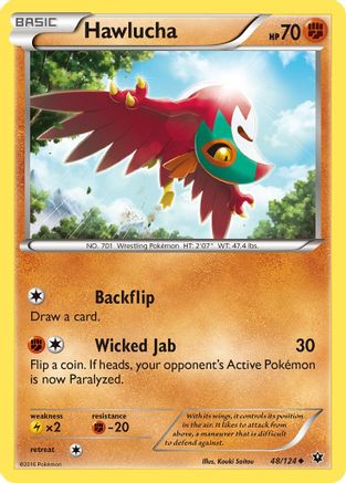 Hawlucha 048/124 - XY  Fates Collide Reverse Holofoil