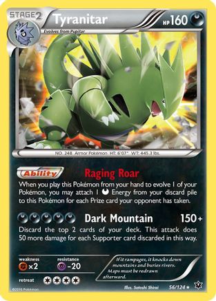 Tyranitar 056/124 - XY  Fates Collide Reverse Holofoil