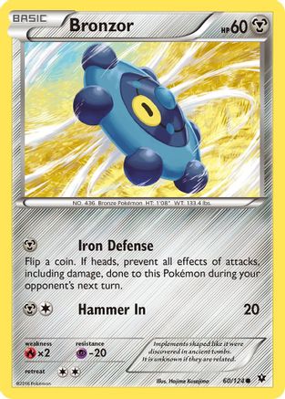 Bronzor 060/124 - XY  Fates Collide Reverse Holofoil
