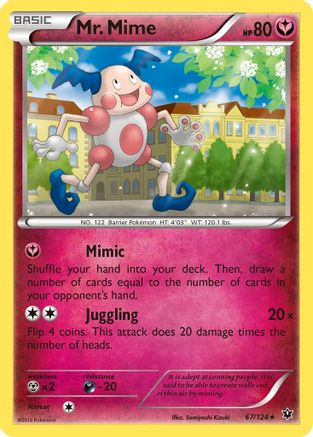 Mr. Mime 067/124 - XY  Fates Collide Reverse Holofoil