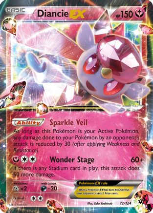 Diancie EX 072/124 - XY  Fates Collide Holofoil