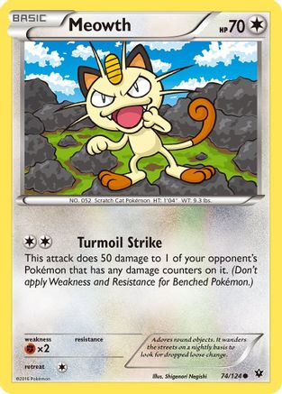 Meowth 074/124 - XY  Fates Collide