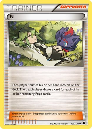 N (Supporter) 105/124 - XY  Fates Collide Reverse Holofoil