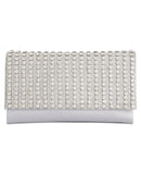 INC International Concepts Veronica Flower Sparkle Clutch (Silver)