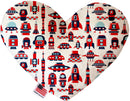 Pet, Dog Plush Heart or Bone Toy, "Mary Jane Group" (Available in different sizes, and 7 different pattern options!)