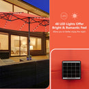 11 Pieces Patio Dining Set with LED Patio Umbrella with Base and Seat Cushions (Beige)
