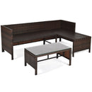 3 Pieces Patio Wicker Rattan Sofa Set