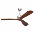 52 Inch Modern Ceiling Fan Indoor Outdoor Brushed Nickel Finish with Remote