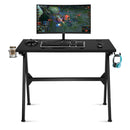 Ergonomic Computer Gaming Desk with Cup Holder and Headphone Hook
